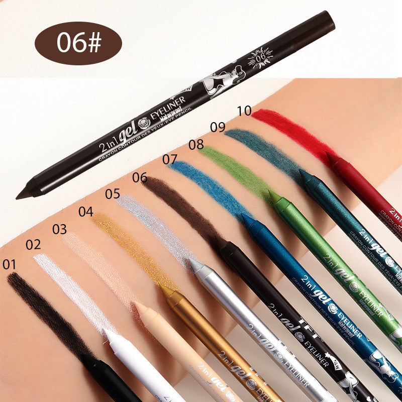 2 in 1 Gel Crayon Contour Des Yeux: Long-Lasting High Pigment Waterproof Eyeliner